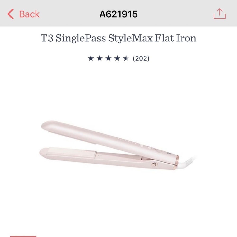 T3 StyleMax Flat Iron in Blush Pink with Chrome Accents